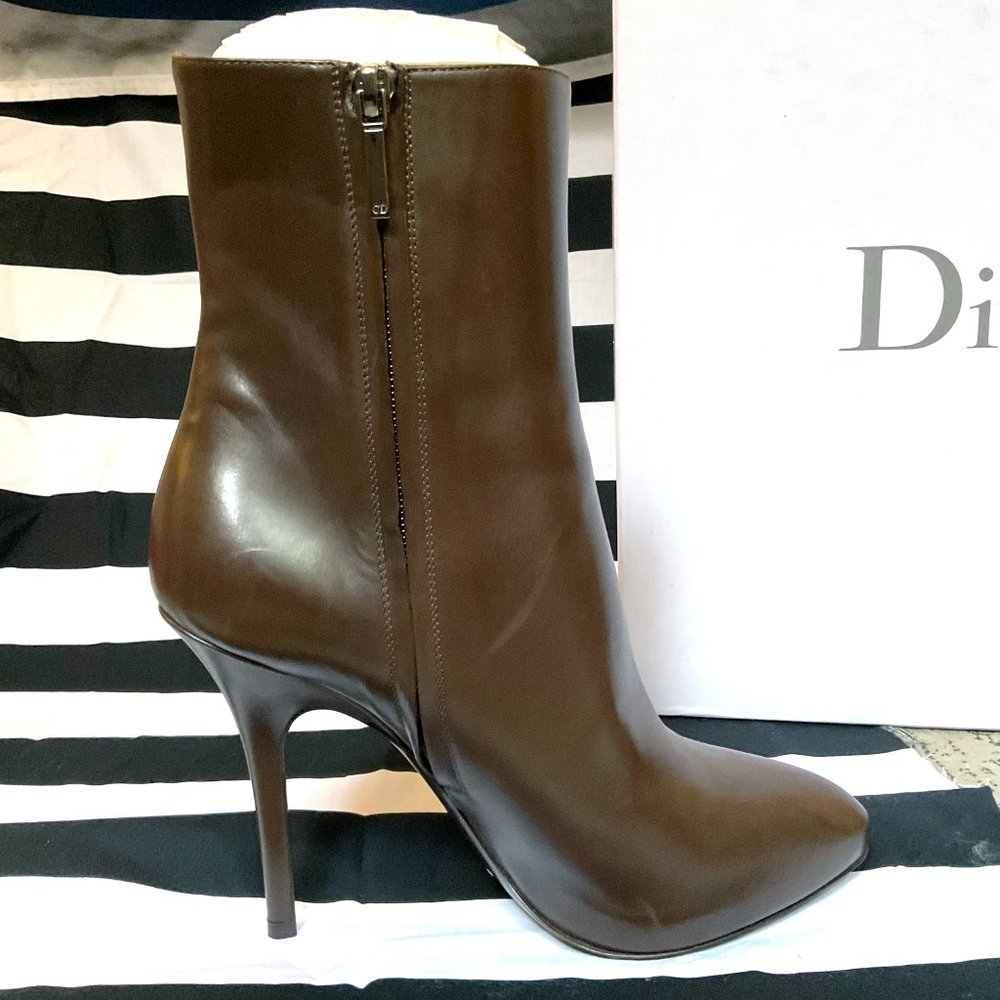Dior Brown Heeled Boots Size 8 / 38 NIB NWT NBW - Picture 8 of 11